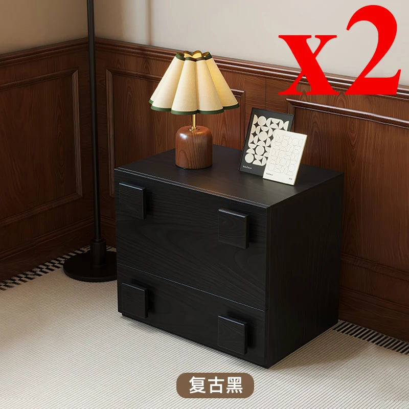 Retro Style Solid Wood Carmen Cabinet, Living Room TV Cabinet, Medieval Double-Layer Storage Cabinet, Bedroom Bedside Table
