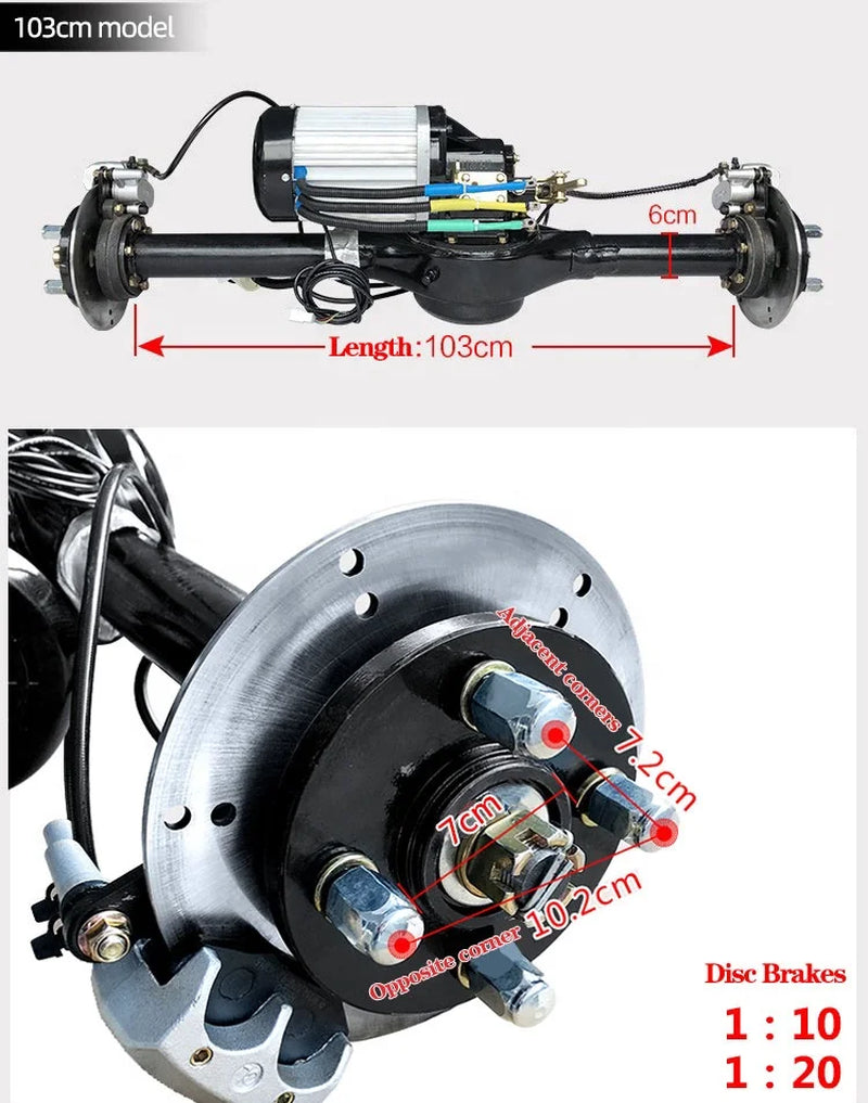 Electric Vehicle 3000W 72V Variable Speed Rickshaw Chain Drive Motor Conversion Kit with Controller and Rear Axle