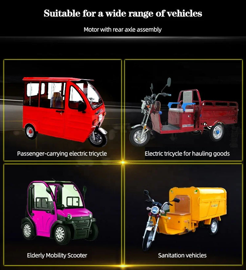 Electric Vehicle 3000W 72V Variable Speed Rickshaw Chain Drive Motor Conversion Kit with Controller and Rear Axle