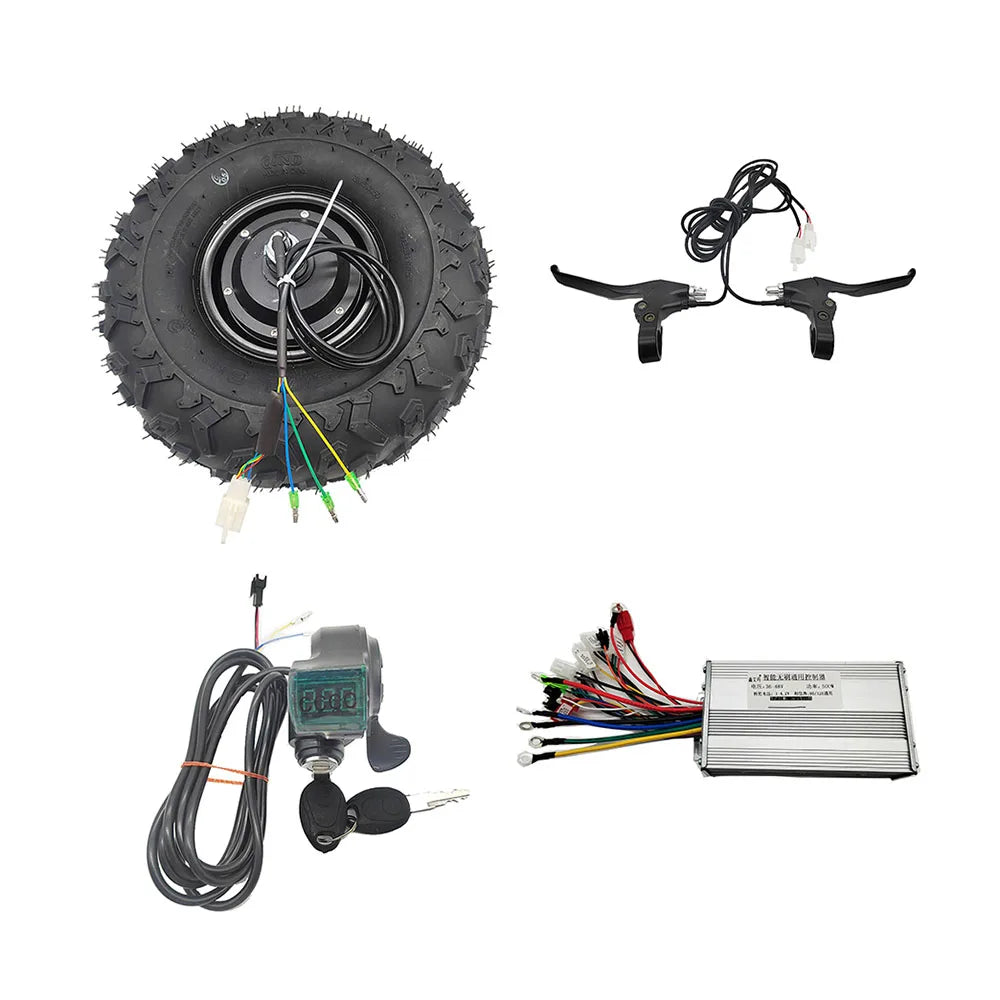 High Torque Wheelbarrow 24V 36V 48V 350W 500W Electric Brushless Motor Kit 14.5Inch Off-Road Tires