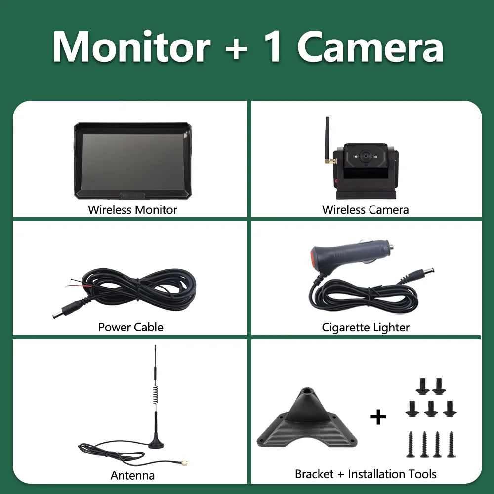 10.1 Inch Touch Monitor Truck Camper DVR Recorder RV Digital Wireless Backup Camera System Wireless Solar Magnet BSD Cameras
