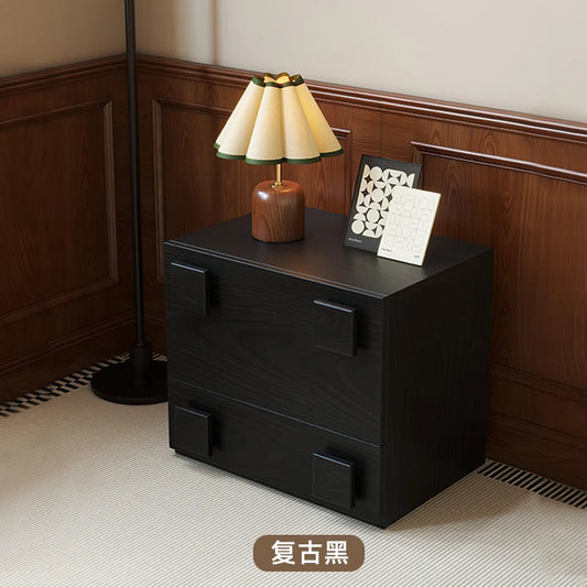 Retro Style Solid Wood Carmen Cabinet, Living Room TV Cabinet, Medieval Double-Layer Storage Cabinet, Bedroom Bedside Table