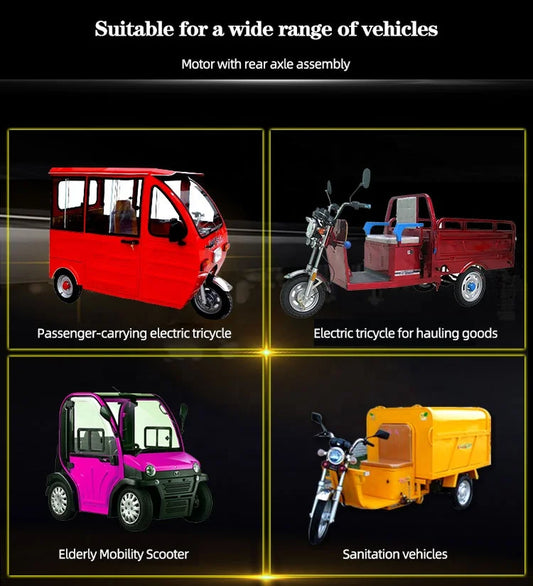 Electric Vehicle 3000W 72V Variable Speed Rickshaw Chain Drive Motor Conversion Kit with Controller and Rear Axle