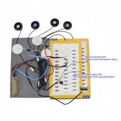 ​12V Car Seat Ventilation Kit Combine Heated and Massager 4 Air Flow Fan Cool + 2 Heating Pad + 4 Airpneumatic Massage System