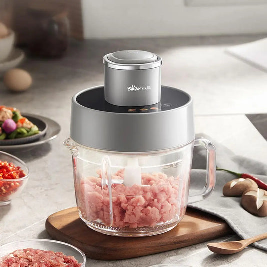 Bear 220V 300W 2L Microcomputer Intelligent Control Fine Winder Household Meat Grinder Patented Non-Hole Knife Design