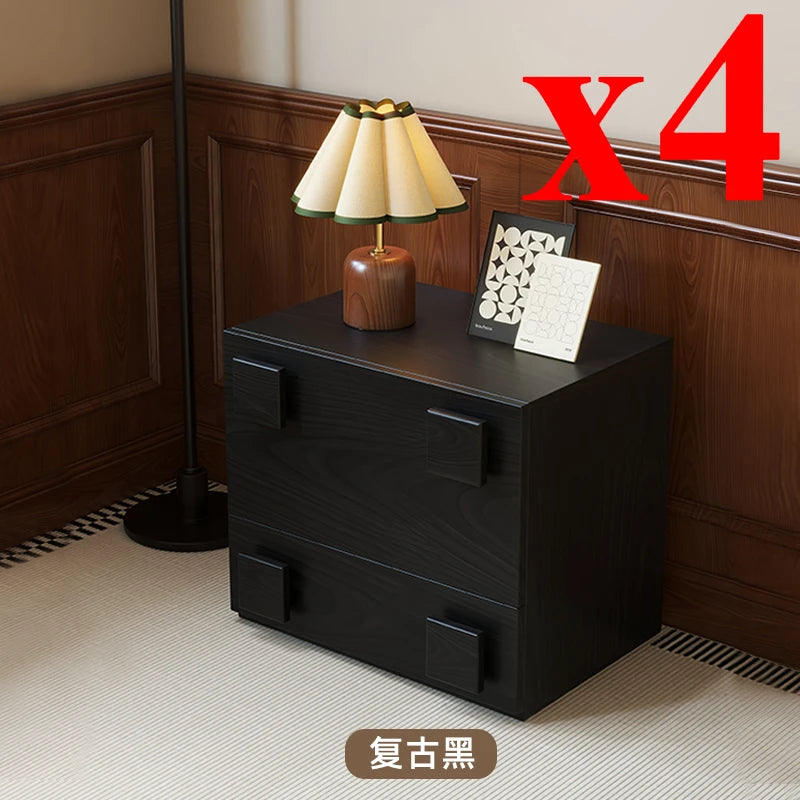 Retro Style Solid Wood Carmen Cabinet, Living Room TV Cabinet, Medieval Double-Layer Storage Cabinet, Bedroom Bedside Table