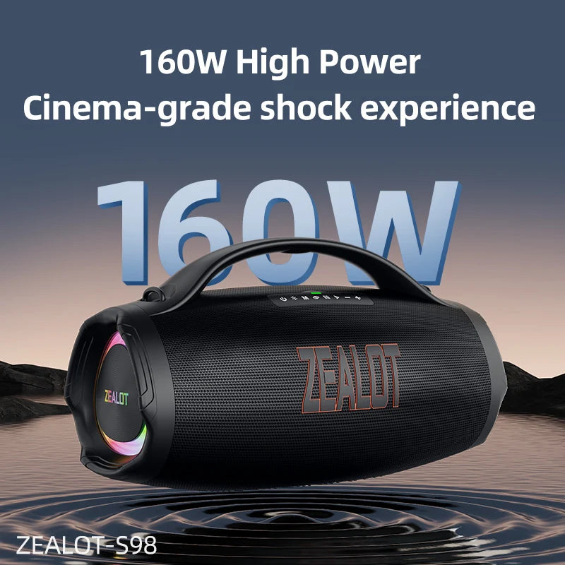 -S98 160W Portable Bluetooth Speaker High Volume Waterproof 36000Mah Wireless TWS Subwoofer Suporrt USB/TF/AUX RGB Light