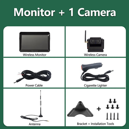 10.1 Inch Touch Monitor Truck Camper DVR Recorder RV Digital Wireless Backup Camera System Wireless Solar Magnet BSD Cameras