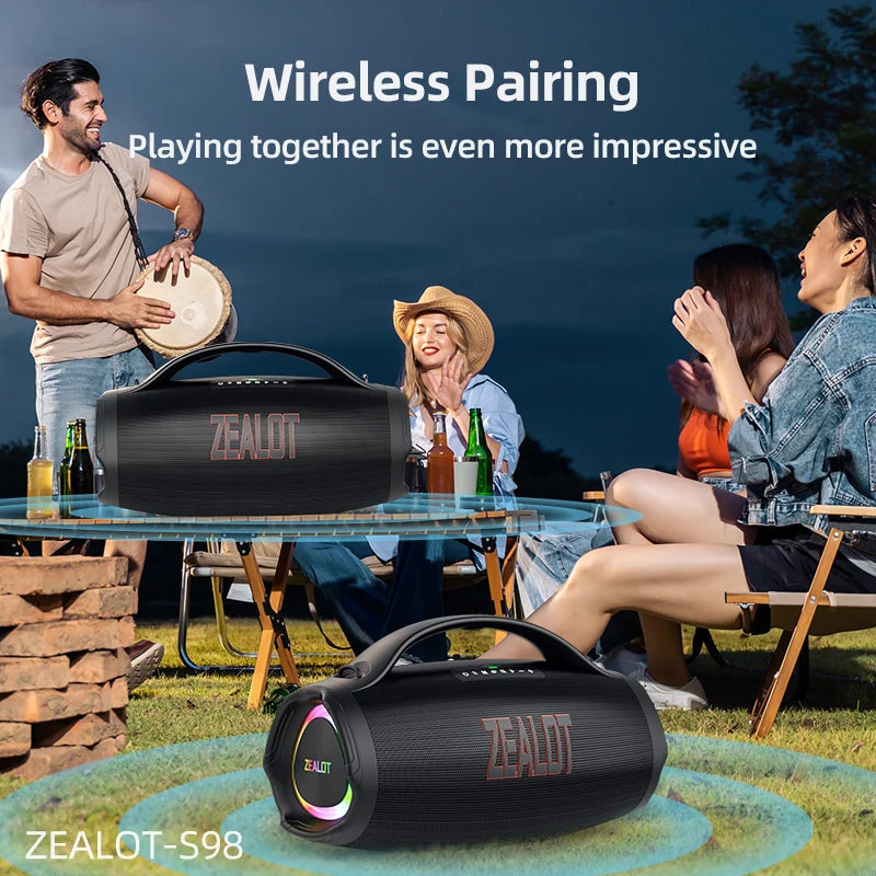 -S98 160W Portable Bluetooth Speaker High Volume Waterproof 36000Mah Wireless TWS Subwoofer Suporrt USB/TF/AUX RGB Light