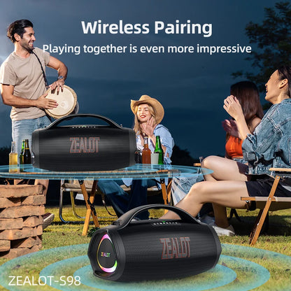-S98 160W Portable Bluetooth Speaker High Volume Waterproof 36000Mah Wireless TWS Subwoofer Suporrt USB/TF/AUX RGB Light
